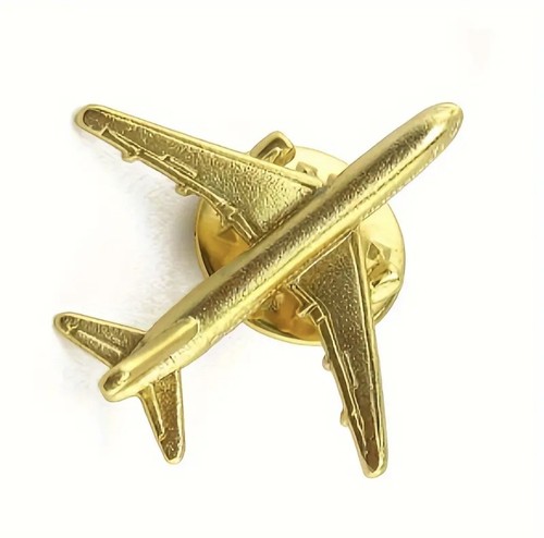 Flugzeug airplane gold - airplane, pin